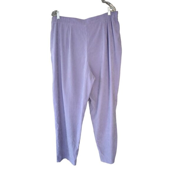 Vintage Women's Mims Cole Lavender Purple High Waist Micro Suede Pants 1X - Picture 2 of 5